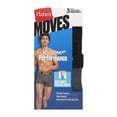 thumbnail image 2 of Hanes Moves Men’s Anti-Chafe Boxer Brief, X-Temp, Black/Grey, 3-Pack, 6" Inseam, 2 of 10