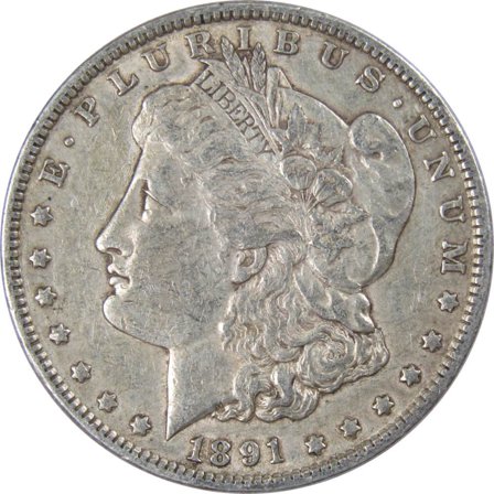 1891 Morgan Dollar XF EF Extremely Fine 90% Silver $1 US Coin Collectible