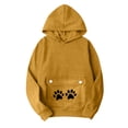 thumbnail image 6 of Sexlip Women's Printed Long Sleeve Fashion And Leisure Pocket Hooded Sweatshirt Top Yellow XXL, 6 of 7