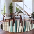 thumbnail image 3 of Teal Blue Striped Round Area Rug 7Ft Washable Circle Rugs for Dorm Laundry Room, Farmhouse Stripes Modern Abstract Art Non-Slip Carpet Floor Mats Indoor Outdoor Carpet Runner Aesthetic Home Decor, 3 of 8