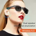 thumbnail image 3 of Smart Bluetooth Polarized Sunglasses with Speaker, UV Protection, Unisex, Black, 3 of 11
