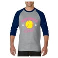 thumbnail image 1 of MmF - Mens Raglan Sleeve Baseball T-Shirts, up to Size 3XL - Softball Girl, 1 of 4
