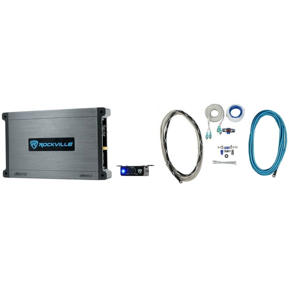 Rockville DBM13 3000w Peak/750w RMS Mono Marine Boat Amplifier Remote Amp Kit