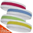 thumbnail image 2 of Couver 2 Color White Sport Head Sweatband Terry Cloth Headband - 12PCS Bulk Set ( Dark Green), 2 of 6