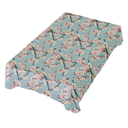

JSTEL Cherry Blossom Retro Flower Floral Table Cloth Rectangle 60 x 120 Inch Tablecloth Anti Wrinkle Table Cover for Dining Kitchen Parties