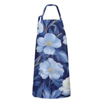 Pioneer Flower Floral Print Pattern Apron-Garden Aprons for Women with Pockets-Cotton Linen Waterproof Kitchen Cooking Gardening Aprons Adjustable for Kitchen,Cooking,BBQ and Salon 33x27 Inch