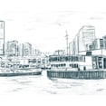 thumbnail image 2 of Wang, Melissa 24x20 White Modern Wood Framed Museum Art Print Titled - Ferryboats III, 2 of 4