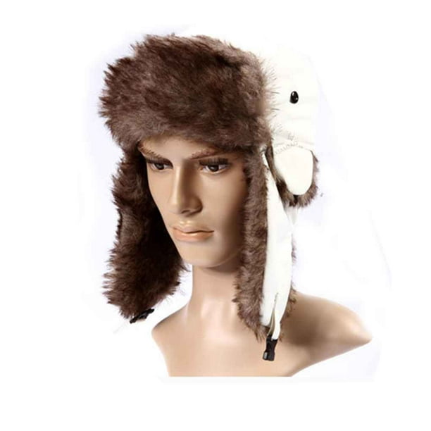 Langgg Men Women Bomber Hats Caps Girls Trapper Hat Waterproof Wind Proof  Earflap Hats Outdoor Sport Ski Hat Snow Cap White 