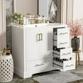 thumbnail image 2 of 36-inch Traditional Bathroom Vanity with Ceramic Sink, Two Soft Close Doors and Four Drawers, Ample Storage Cabinet for Bathroom Remodel, White, 2 of 17