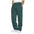 thumbnail image 1 of HBFAGFB Pants for Men Comfortable Simple Sweatpants Loose Straight Trouser with Pockets Dark Green Size L, 1 of 4