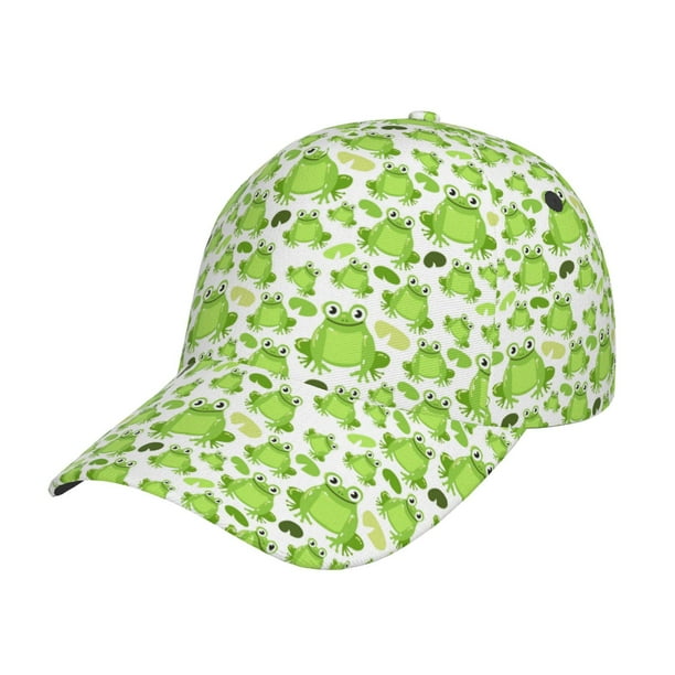 Fotbe Cute Frogs Gorro Clásico de Béisbol, Gorra Ajustable con Broche Snapback, Gorro de Exterior de Algodón Suave