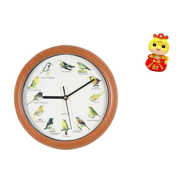 Reloj de pared con pájaro cantor y sonido, reloj decorativo con estatua de serpiente china, artesanía única, adecuado para sala de estar, dormitorio,