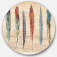 thumbnail image 1 of Designart 'Feathers Cottage Family ' Farmhouse Metal Circle Wall Art, 1 of 3