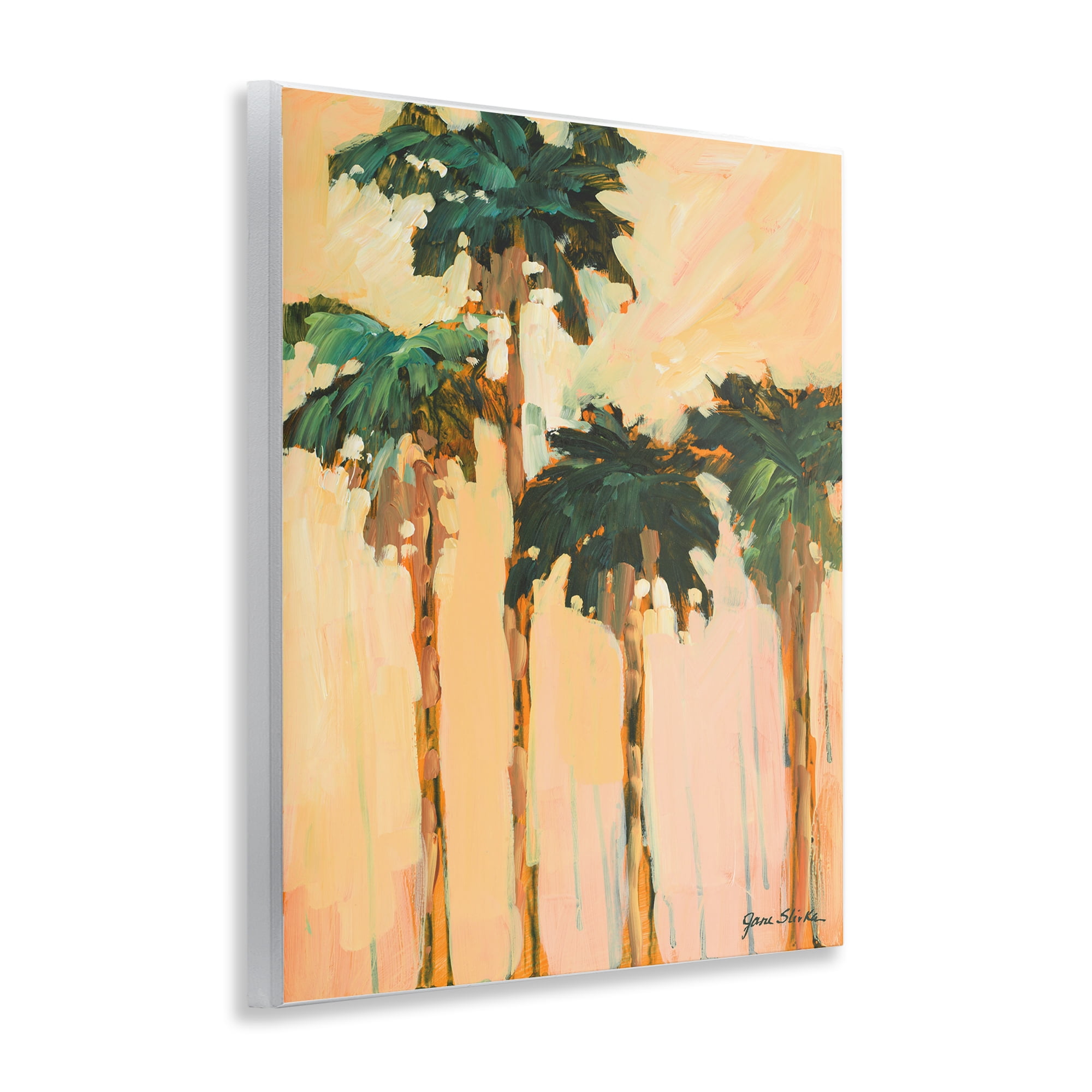 Stupell Industries Shady Palms Impression Coastal Painting Unframed Art Print Wall Art, 11 x 14