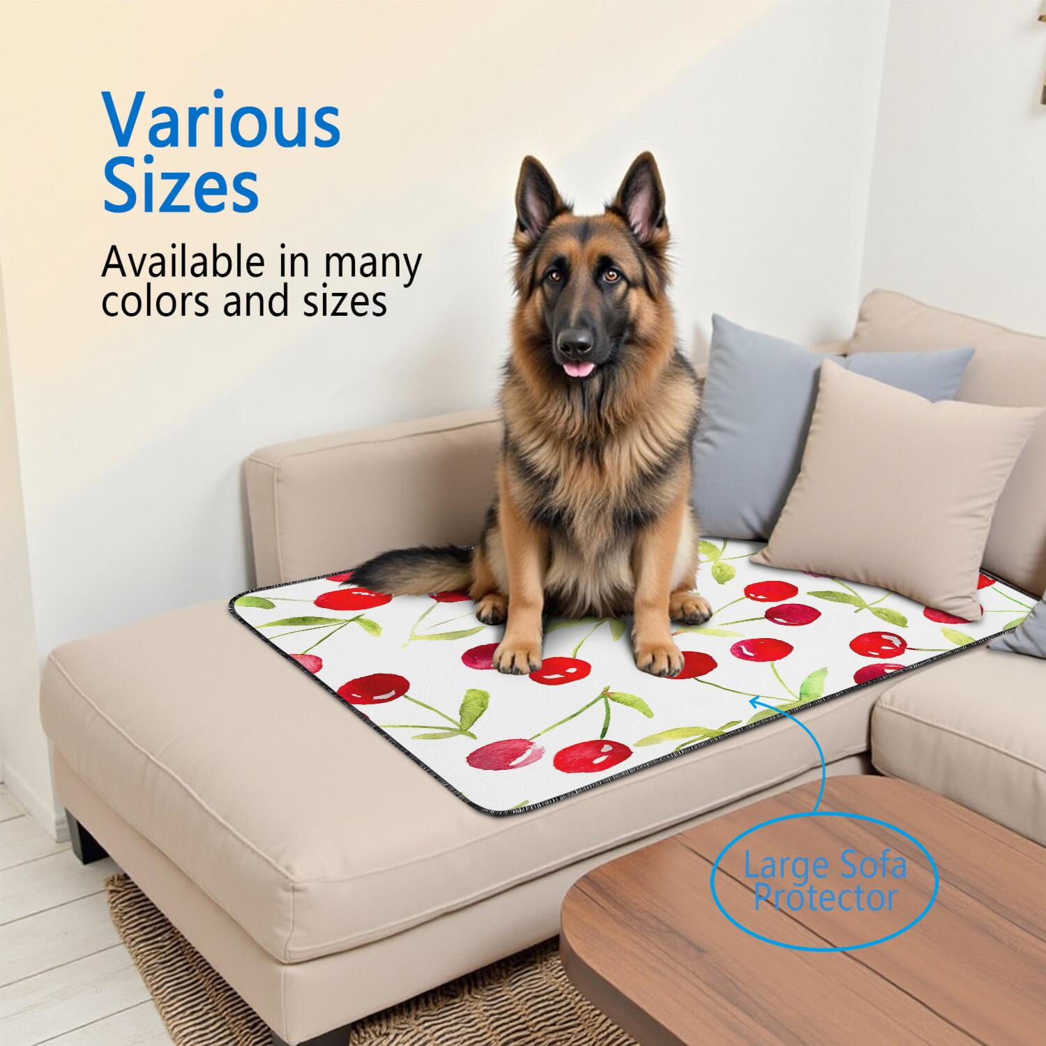 Dog Pee Mats Washable Reusable, Cheerful Fruit Pattern Absorbent Pad with Leakproof Barrier for Floors (Fruit patterns, 35"x41")