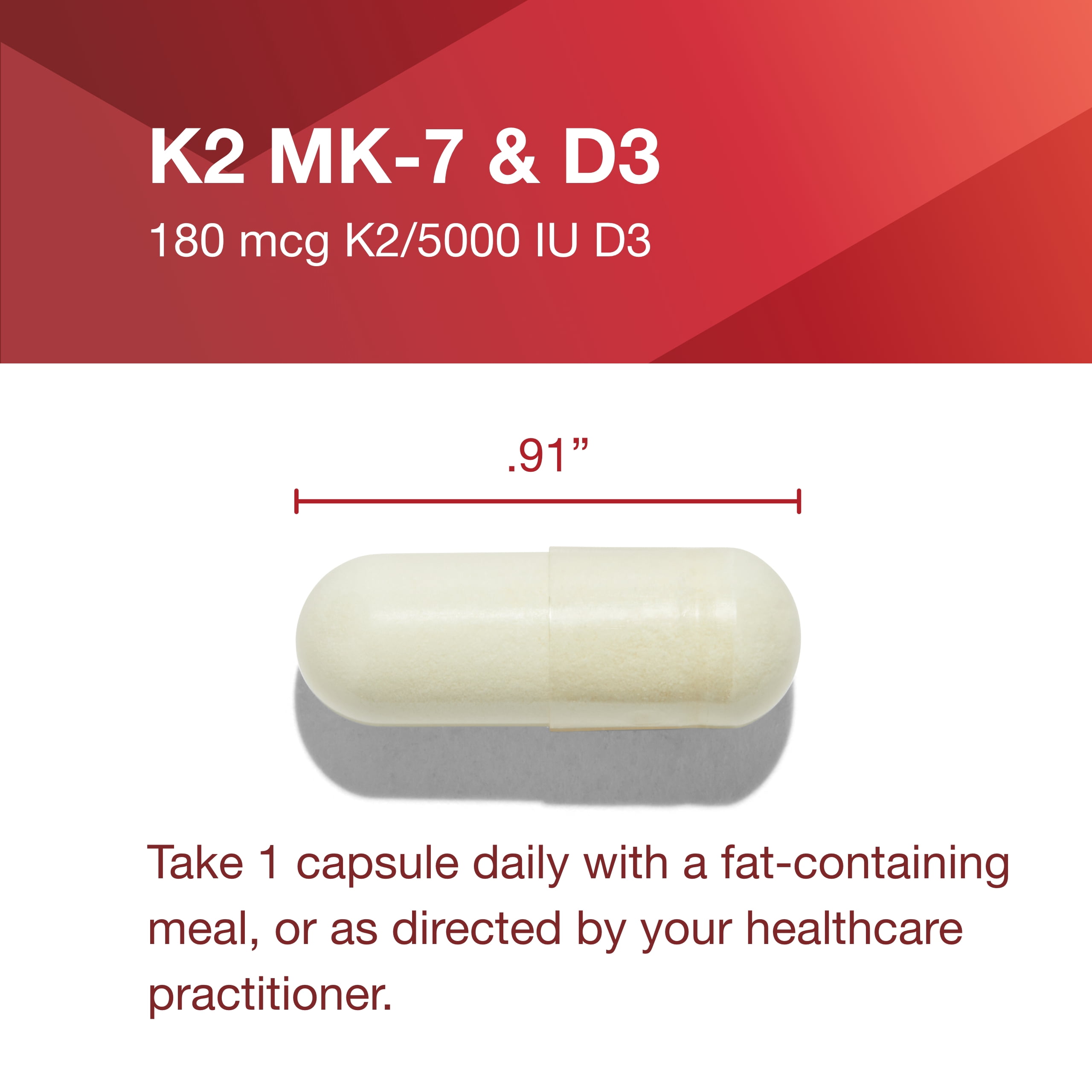 Protocol for Life Balance Vitamin K2 MK-7 and Vitamin D3 5,000 IU - 60 Veg Caps