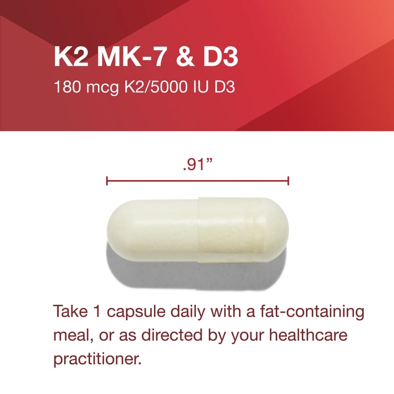 Complément Alimentaire Aliness Vitamine K2 MK-7 (Natto) + D3 - 100 µg Par Capsule, Boîte De 60 Capsules, Neuf