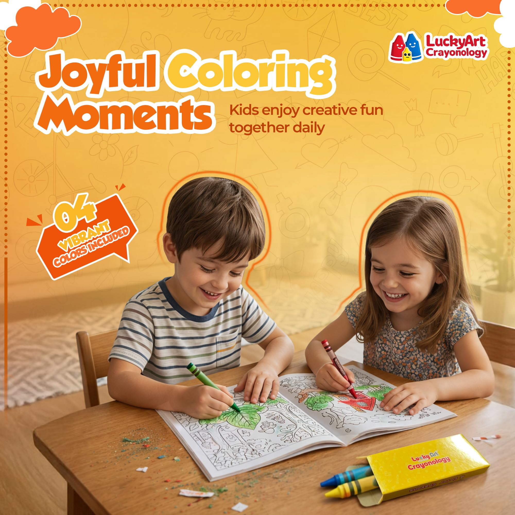 Boxed 4-Color Crayons – 80 Gift Packs (320 Count), Bulk, Non-Toxic