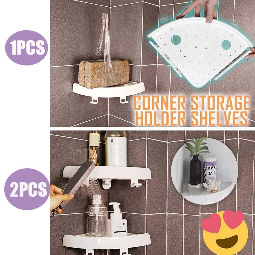 Wall Mount Corner Storage Shelf Suction Bathroom Shower Shower Holder