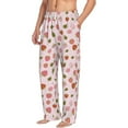 thumbnail image 2 of Uemuo Hand Drawn Strawberry Pattern Men's Wide Leg Palazzo Lounge Pants with Pockets Light Weight Loose Comfy Casual Pajama Pants-XX-Large, 2 of 9