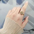 thumbnail image 2 of Womens Adjustable Copper Ring With Inlaid Zircon Rudder Design Open Band Elegant Everyday Jewelry Gift For Daily Wear, 2 of 4