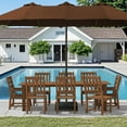 thumbnail image 3 of Tioline 9-Piece HDPE Outdoor Dining Set with a table and chairs,Brown, 3 of 6