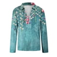 thumbnail image 4 of Blusas de Mujer Blusas de Manga Larga Top de Jersey Con Estampado Floral Con Cuello en V Informal de Moda Odeerbi ODB186148, 4 of 5