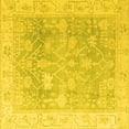 thumbnail image 1 of Ahgly Company Machine Washable Indoor Square Oriental Yellow Traditional Area Rugs, 4' Square, 1 of 4