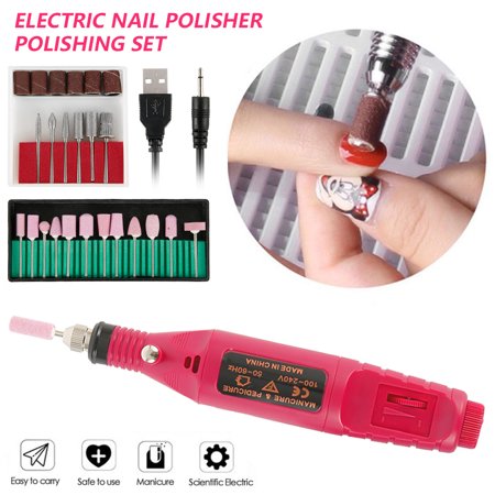 Willstar Nail Polisher Machine Pen Manicure Nail Piece Polishing Set