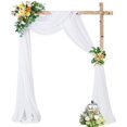 thumbnail image 1 of Cortinas de arco blancas, telón de fondo de boda de tela reutilizable para decoración de bodas en interiores y exteriores, baby showers de novia, telón de fondo para fotografía, 1 panel, 28" x 19, 1 of 7