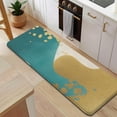 thumbnail image 5 of Teal and Gold Marble Wavy Lines Pattern Kitchen Rug Mat,Kitchen Runner Rugs Non Skid Washable,Decorative Kitchen Floor Mats for Kitchen,Sink,Laundry,17"x47.2", 5 of 7