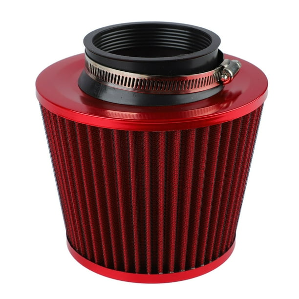 Filtro de aire del coche Filtración potente de alto flujo 16 Soporte de forma radial Filtro de entrada de aire para vehículo Rojo Jadeshay A