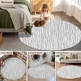 thumbnail image 5 of Round Rug 5Ft Washable Non-Slip, Gray Lines Circle Area Rugs for Living Room Bedroom, Vintage Wave Stripes Texture Simple Indoor Floor Mats Carpet Runner for Home Decor Aesthetic, 5 of 8