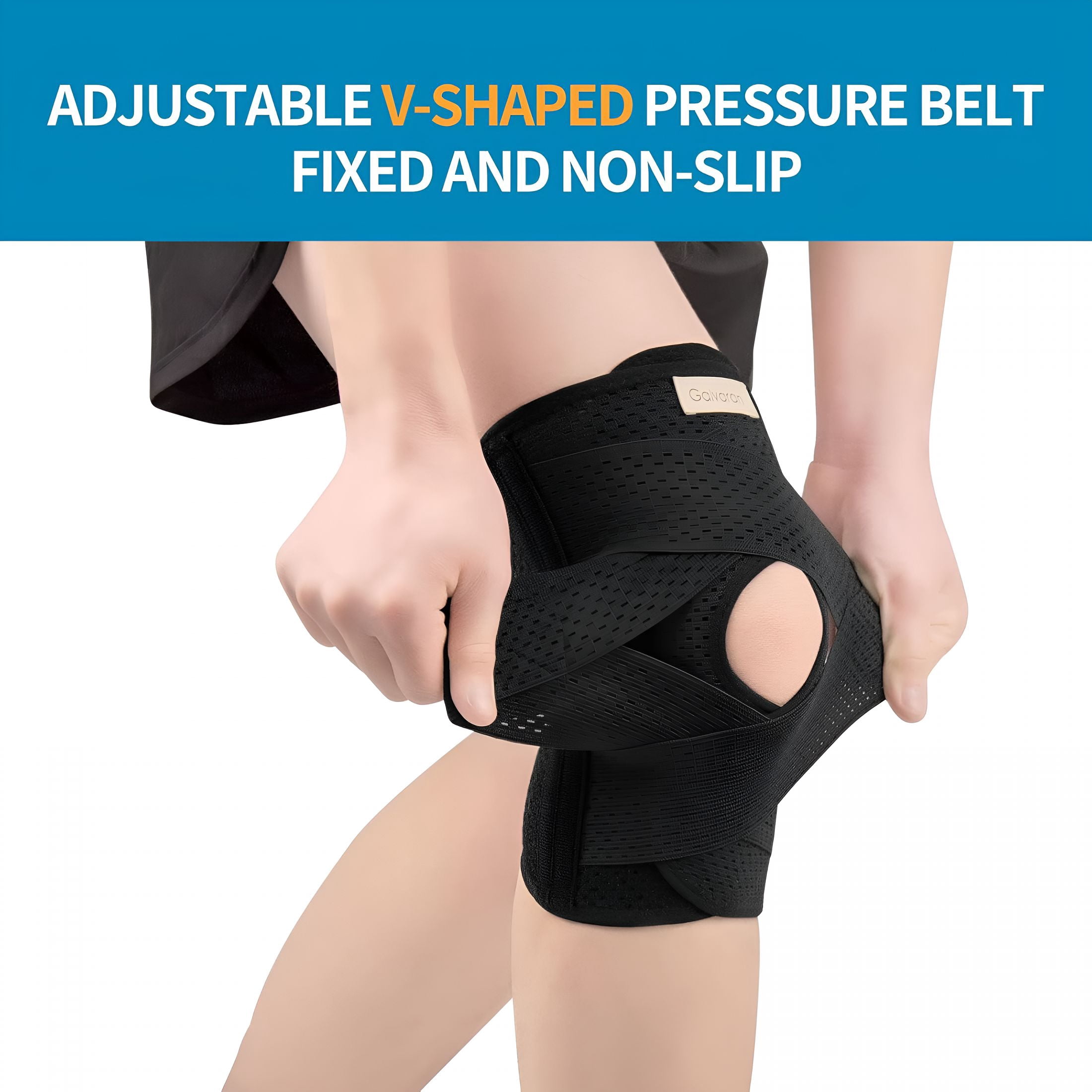 BESTSKY Knee Brace with Side Stabilizers for Meniscal Tear Knee Pain Acl Mcl Arthritis Injuries Recovery,Breathable Adjustable Knee Support for Men And Women