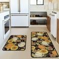thumbnail image 3 of Fall Pumpkin Kitchen Rugs and Mats Sets of 2,Thanksgiving Farmhouse Kitchen Decoration Rubber Backing Non-Slip Floor Mat for Sink Waterproof Laundry Room Rugs,Black 17x24+17x48inch, 3 of 5