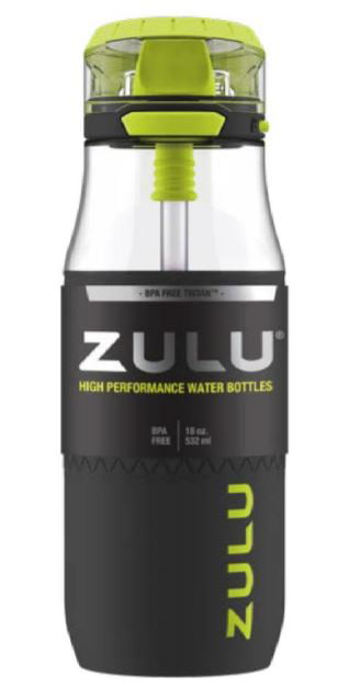 ZULU Tag 18 fl oz. Tritan Kids Soft Straw Water Bottle, Gray