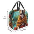 thumbnail image 3 of Fotbe Meditating French Bulldog Bolsa Térmica con Estampado y Forro de Aluminio Grueso Bolsa de Almuerzo con Bolsillo Frontal para Hombres y Mujeres, Ideal para Trabajo, Escuela, 3 of 8