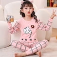 thumbnail image 1 of Pijamas para niños y niñas, camiseta cálida a rayas con pantalones, ropa de dormir para jóvenes, conjuntos de ropa de Navidad, otoño e invierno, nuevo, 1 of 4
