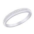 thumbnail image 2 of AFFY (0.25 cttw) Princess Shape White Natural Diamond Men's Wedding Band Ring In 10k White Gold Ring Size-8.5, 2 of 2