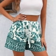 thumbnail image 4 of Ailaofu Women's High Waist Elastic Drawstring Wide Leg Shorts Fashion Summer Printed Casual Loose Beach Shorts, 4 of 5