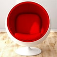 thumbnail image 2 of Aron Living Pod Chairs 52" Fiberglass and Cotton Ball Chair in Red, 2 of 5