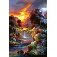 thumbnail image 2 of Lee, James 17x24 Gold Ornate Wood Framed with Double Matting Museum Art Print Titled - Sunset Falls, 2 of 4