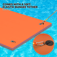 thumbnail image 4 of MADOG 12' x 6' Water Floating Mat, 3-Layer Tear-Resistant XPE Foam Water Floating Pad Lily Pad for Pool Lake River Ocean Outdoor Water Activities, Orange/Blue, 4 of 8