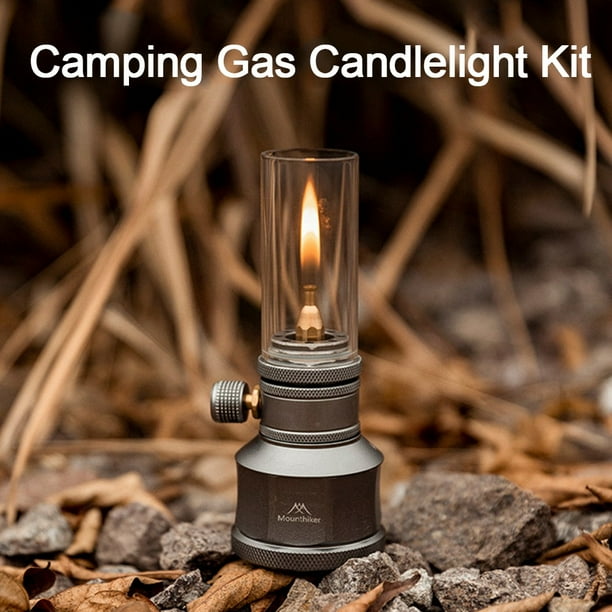 Lampe à Gaz Camping Compacte – Alliage Alu, Tige D’extension Incluse, Réservoir 35 G – Utilise Gaz Isobutane (non Inclus) – Luminosité Réglable – Outdoor