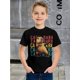 thumbnail image 1 of Boys Casual Crew Neck Short Sleeve Cotton Knit Fabric Loose Fit Pullovers Top for Spring/Summer, Weekend Running, 1 of 6
