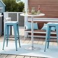thumbnail image 6 of XPOPR  Bistro Pub Table Round Bar Height Cocktail Table Metal Base MDF Top Obsidian 23.8-Inch Top, 39.5-Inch Height (1, White-2), 6 of 8