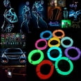 thumbnail image 3 of Cuerda de alambre neón que brilla EL, 1M-5M, 3V, funciona con pilas, 5V, USB, 12V, con adaptador, tira LED Flexible para coche, fiesta, baile, decoración de ambiente, 3 of 4