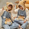 thumbnail image 1 of Pijama con dibujos de animales para mujer, ropa de dormir con capucha, de manga larga, para fiesta de Navidad y Casa, Unisex, 1 of 4