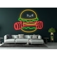 thumbnail image 4 of Glowneon Hamburger Lift The Weight Neon Signs, Restaurant Wall Decor, 4 of 4