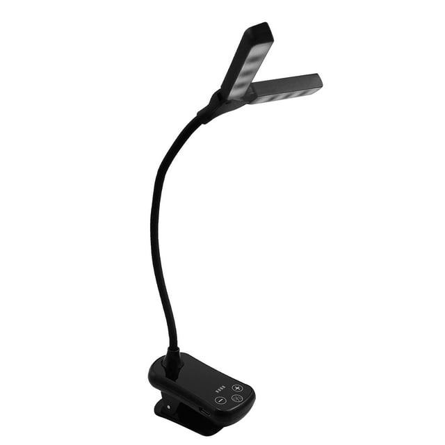 TIMIFIS Reading Lamp Double Head Charging Small Book Light, Three Button Music Score Light, Eye Protection Clip, Book Light, Reading Light Night Lights